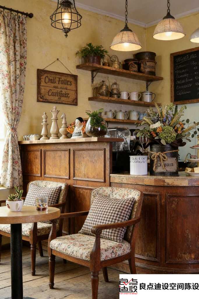 复古咖啡店装修软装设计天花板，每一寸都藏着设计师的小心机!